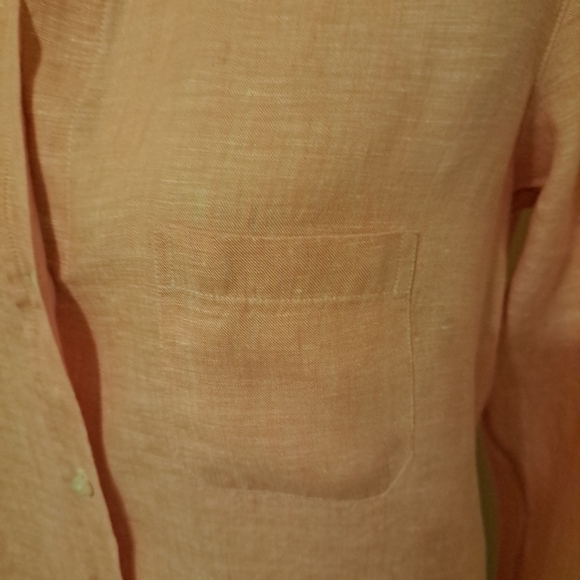 Grayson Women's Buttondown Linen Shirt Pink Excellent Condition Size XS - Picture 2 of 11